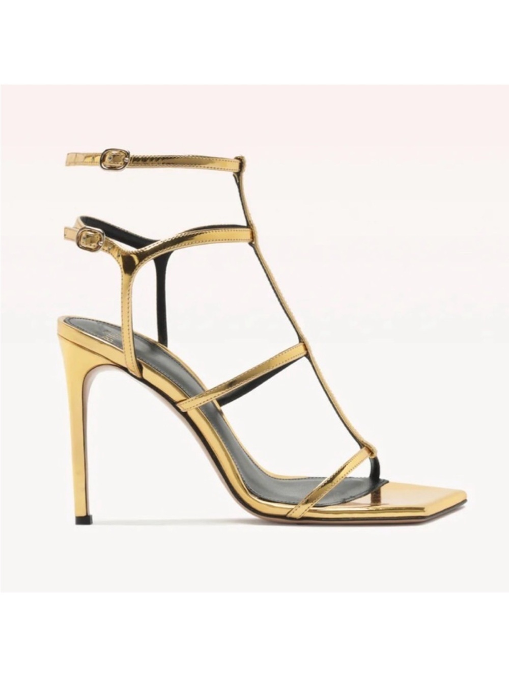 Alexandre Birman Metallic Gold Strappy High Heel Sandals - Picture 2 of 16